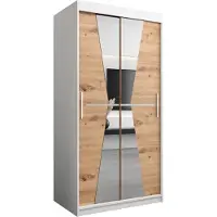 MEBLE KRYSPOL Kleiderschrank, Schiebetürenschrank Schlafzimmer, Schrank mit Spiegel MAROKO 100 cm