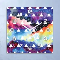 Coloray Deko Glasuhr Wanduhr 30x30 Galaxie Bunte Quarz Küchenuhr Bürouhr