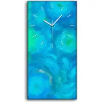 Coloray Wanduhr Bürouhr Leinwand Bild Geräuschlos 30x60 Malerei Abstrakte Kunst - weiße Hände
