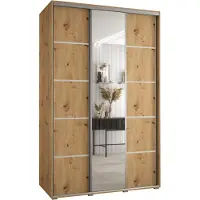 MEBLE KRYSPOL Davos 5 Schrank, drei Türen - 235,2x160x60 cm - Artisan Artisan Silber