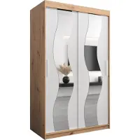 MEBLE KRYSPOL Kleiderschrank, Schiebetürenschrank Schlafzimmer, Schrank mit Spiegel SEWILLA 120 cm