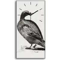 Coloray Küchenuhr Bürouhr Leinwand Uhr Quarz 30x60 Zeichnen Tiere Vögel Enten Kunst - schwarze Hände