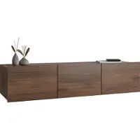 Mirjan 24 TV-Lowboard Calabrini 4, Stilvoll Wohnzimmer, TV-Lowboard mit drei Drehtüren (Farbe: Nuss Warmia)