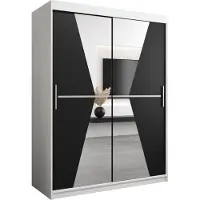 MEBLE KRYSPOL Kleiderschrank, Schiebetürenschrank Schlafzimmer, Schrank mit Spiegel MAROKO 150 cm