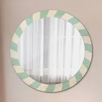 Coloray Runder Spiegel mit Modernem Aufdruck - Dekospiegel Wandmontage -retro pastell muster- Ø80cm