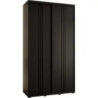 MEBLE KRYSPOL Cannes 6 Schrank mit 2 Schiebetüren - 205,2x130x45 cm - Schwarz Schwarz Schwarz