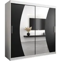 MEBLE KRYSPOL Kleiderschrank, Schiebetürenschrank Schlafzimmer, Schrank mit Spiegel WAVE 200 cm