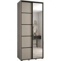 MEBLE KRYSPOL Kryspol Dakota 5 Schrank, zwei Türen - 235,2x100x60cm - Kaschmir Schwarz