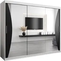 MEBLE KRYSPOL Kleiderschrank, Schiebetürenschrank Schlafzimmer, Schrank mit Spiegel MONACO 250 cm