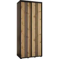 MEBLE KRYSPOL Cannes 6 Schrank mit 2 Schiebetüren - 205,2x110x45 cm - Schwarz Artisan Schwarz