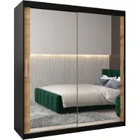 MEBLE KRYSPOL Kleiderschrank, Schiebetürenschrank Schlafzimmer, Schrank mit Spiegel TOKYO 3 180 cm