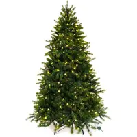 LAALU Künstlicher Weihnachtsbaum MERLIN 210 cm, grün, 3D, 1583 Zweige, 450 warmweiße LED, inkl. Metallständer
