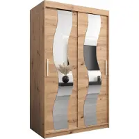 MEBLE KRYSPOL Kleiderschrank, Schiebetürenschrank Schlafzimmer, Schrank mit Spiegel SEWILLA 120 cm