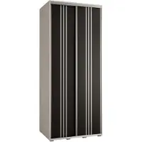 MEBLE KRYSPOL Cannes 6 Schrank mit 2 Schiebetüren - 205,2x110x60 cm - Weiß Schwarz Silber