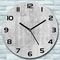 Coloray Wanduhr aus Glas Rund fi 30 grau betongrau Quarz Deko Schlafzimmer Büro