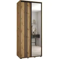 MEBLE KRYSPOL Davos 7 Schrank, zwei Türen - 235,2x100x45 cm - Artisan Artisan Schwarz