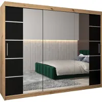 MEBLE KRYSPOL Kleiderschrank, Schiebetürenschrank Schlafzimmer, Schrank mit Spiegel VERONA 4 250 cm