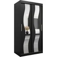 MEBLE KRYSPOL Kleiderschrank, Schiebetürenschrank Schlafzimmer, Schrank mit Spiegel SEWILLA 100 cm