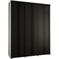 MEBLE KRYSPOL Davos 6 Schrank, drei Türen - 235,2x200x45 cm - Weiß Schwarz Schwarz