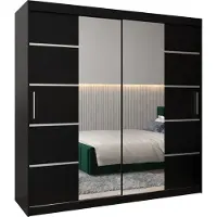MEBLE KRYSPOL Kleiderschrank, Schiebetürenschrank Schlafzimmer, Schrank mit Spiegel VERONA 4 200 cm