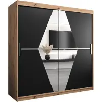 MEBLE KRYSPOL Kleiderschrank, Schiebetürenschrank Schlafzimmer, Schrank mit Spiegel BOLIWIA 200 cm