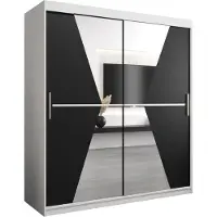 MEBLE KRYSPOL Kleiderschrank, Schiebetürenschrank Schlafzimmer, Schrank mit Spiegel MAROKO 180 cm