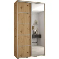 MEBLE KRYSPOL Davos 5 Schrank, zwei Türen - 235,2x140x45 cm - Artisan Artisan Silber