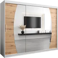 MEBLE KRYSPOL Kleiderschrank, Schiebetürenschrank Schlafzimmer, Schrank mit Spiegel ELYPSE 250 cm