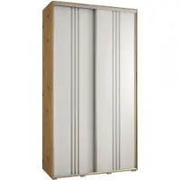 MEBLE KRYSPOL Davos 6 Schrank, zwei Türen - 235,2x130x45 cm - Artisan Weiß Silber