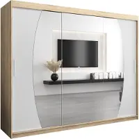 MEBLE KRYSPOL Kleiderschrank, Schiebetürenschrank Schlafzimmer, Schrank mit Spiegel ELYPSE 250 cm
