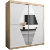 MEBLE KRYSPOL Kleiderschrank, Schiebetürenschrank Schlafzimmer, Schrank mit Spiegel BOLIWIA 180 cm
