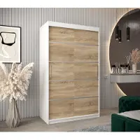 Minio Kleiderschränk 120 cm VERONA 1 Weiß / Sonoma