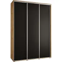 MEBLE KRYSPOL Cannes 1 Schrank mit 3 Schiebetüren - 205,2x170x45 cm - Artisan Schwarz Silber