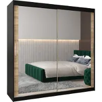 MEBLE KRYSPOL Kleiderschrank, Schiebetürenschrank Schlafzimmer, Schrank mit Spiegel TOKYO 3 200 cm