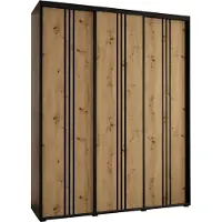 MEBLE KRYSPOL Davos 6 Schrank, drei Türen - 235,2x190x45 cm - Schwarz Artisan Schwarz
