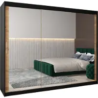 MEBLE KRYSPOL Kleiderschrank, Schiebetürenschrank Schlafzimmer, Schrank mit Spiegel TOKYO 3 250 cm