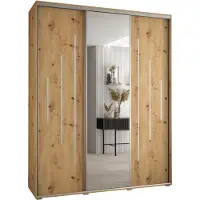MEBLE KRYSPOL Cannes 13 Schrank mit 3 Schiebetüren - 205,2x200x60 cm - Artisan Artisan Silber