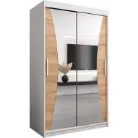 MEBLE KRYSPOL Kleiderschrank, Schiebetürenschrank Schlafzimmer, Schrank mit Spiegel MONACO 120 cm