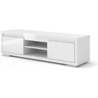 Homlando TV LOWBOARD Schrank Nordic Bianco III Sideboard TV Tisch Weiß ganz in Hochglanz lakiert