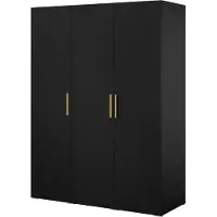 Mzm24 Drehtürenschrank Napoli 3D 150 Schwarz (schwarzer oder goldener Griff)