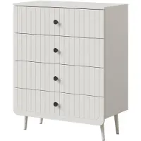 Mzm24 Kommode mit Schubladen Chloe 4S 80 Weiß (schwarzer oder goldener Griff)