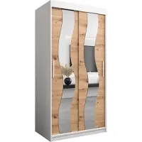 MEBLE KRYSPOL Kleiderschrank, Schiebetürenschrank Schlafzimmer, Schrank mit Spiegel SEWILLA 100 cm