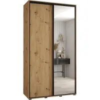 MEBLE KRYSPOL Cannes 3 Schrank mit 2 Schiebetüren - 205,2x130x45 cm - Artisan Artisan Schwarz