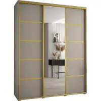 MEBLE KRYSPOL Kryspol Dakota 5 Schrank, drei Türen - 235,2x200x60cm - Kaschmir Gold