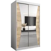MEBLE KRYSPOL Kleiderschrank, Schiebetürenschrank Schlafzimmer, Schrank mit Spiegel MONACO 120 cm