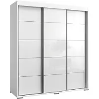 Mzm24 Schiebetürenschrank Como 3D 180 Weiß (Lacobel)