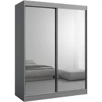 Mzm24 Schiebetürenschrank mit Spiegel Como 2D2L 150 Grau