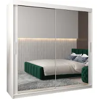 MEBLE KRYSPOL Kleiderschrank, Schiebetürenschrank Schlafzimmer, Schrank mit Spiegel TOKYO 3 200 cm