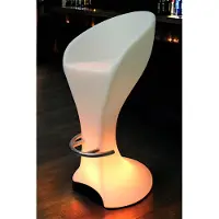 Arnusa LED Barhocker 104 cm Farbwechsel Akku kabellos nutzbar Barstuhl mit Lehne Leuchtmöbel