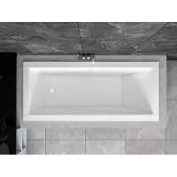 Markenlos Badewanne Rechteck Wanne Acrylwanne 180x80 Modern Slim